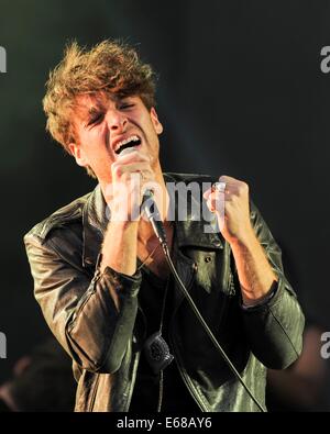 Paolo Nutini spielt V Festival Hylands Park auf 17.08.2014, Chelmsford.  Personen im Bild: Paolo Nutini.  Bild von Julie Edwards Stockfoto