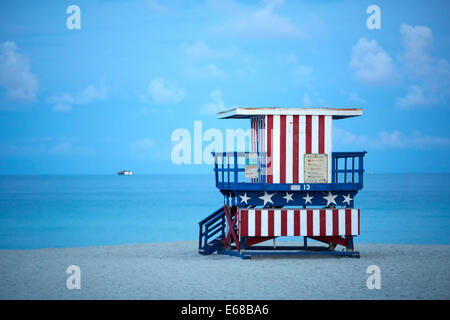 Touristische Attraktion Strandhütte am South Beach in Miami Stockfoto