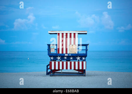 Touristische Attraktion Strandhütte am South Beach in Miami Stockfoto