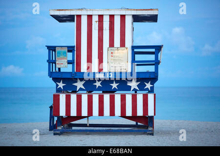 Touristische Attraktion Strandhütte am South Beach in Miami Stockfoto