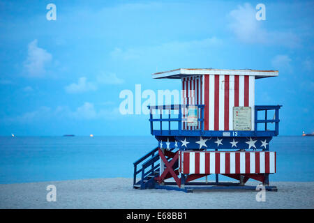 Touristische Attraktion Strandhütte am South Beach in Miami Stockfoto