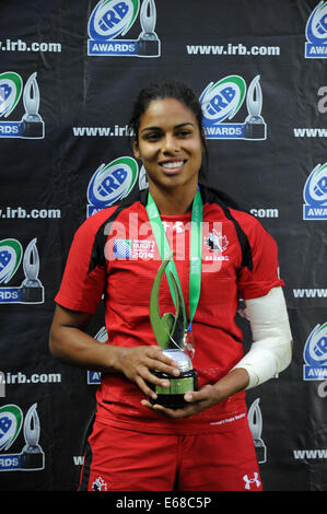 Paris, Frankreich. 17. August 2014. Womens Rugby-Weltmeisterschaft. England gegen Kanada. Magali Harvey (Kanada) Credit: Aktion Plus Sport/Alamy Live-Nachrichten Stockfoto