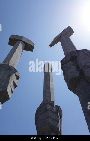 Das Denkmal an Gründung und koreanische Arbeiter Partei Stiftung Denkmal oder Korea Arbeiterpartei in Pyongyang, Nordkorea Stockfoto