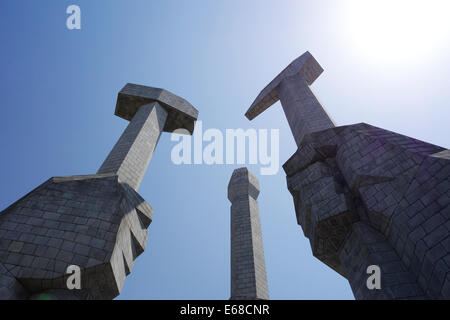 Das Denkmal an Gründung und koreanische Arbeiter Partei Stiftung Denkmal oder Korea Arbeiterpartei in Pyongyang, Nordkorea Stockfoto