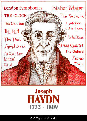 Illustration von Joseph Haydn, österreichischer Komponist, 1732-1809 Stockfoto
