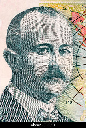 Jovan Cvijic (1965-1927) auf 500 Dinara 2012-Banknote aus Serbien. Serbischer Geograph. Stockfoto