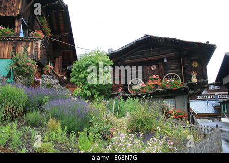Murren Haus im Dorf, Schweiz Stockfoto