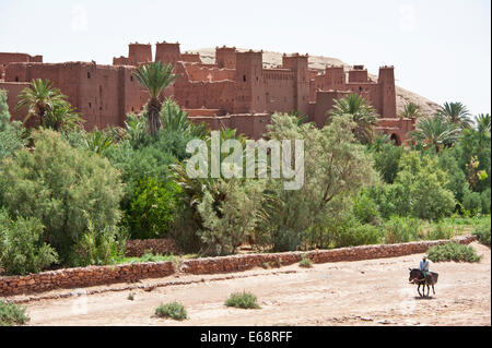 Ksar Aït Benhaddou; UNESCO-Weltkulturerbe, Provinz Ouarzazate, Marokko Stockfoto