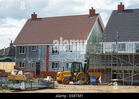 Flaggschiff bezahlbare Wohnungen unter Konstruktion, Sutton, Suffolk, UK. Stockfoto