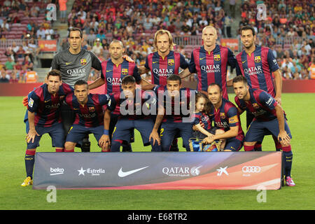 Barcelona, Spanien. 18. August 2014. Vorsaison-freundlich. Barcelona vs. Leon. Barcelona Kader Credit: Action Plus Sport/Alamy Live News Stockfoto