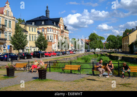 Idyllischen Söderköping im Sommer in Schweden. Stockfoto