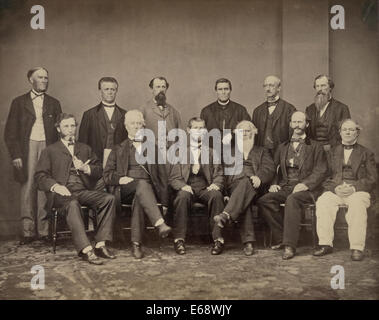 Die surratt Jury - 12 männlichen Juroren am Versuch von John H. Surratt. Stockfoto