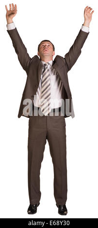 Geschäftsmann, Hand in Hand sich vor ihm Stockfoto