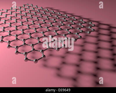 Molekulare Struktur von Graphen, neues Material, Abbildung Stockfoto