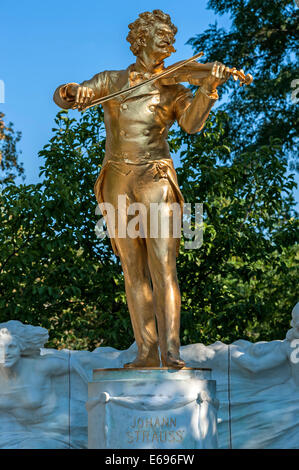 Denkmal für den Komponisten Johann Strauss II, 1825-1899, Stadtpark Stadtpark, Wien, Wiener, Österreich Stockfoto