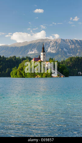 Bleder Insel mit St. Marien Kirche, Lake Bled, Bled, Slowenien Stockfoto