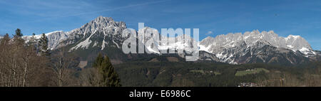 Wilder Kaiser Gebirge und Region, Anzeigen von Ellmau, Tirol, Österreich Stockfoto