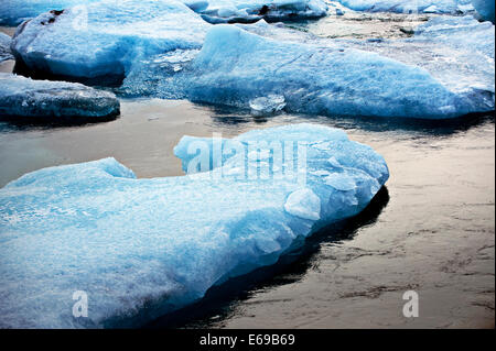 Gletscher im arktischen Wasser schwimmende Stockfoto