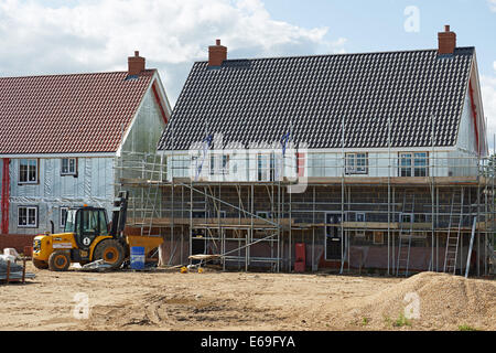 Flaggschiff bezahlbare Wohnungen unter Konstruktion, Sutton, Suffolk, UK. Stockfoto