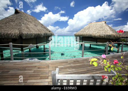 Hotel Anlage, Bungalow, Strandhütte, Polynesien Stockfoto