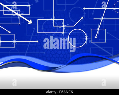 Blaue Formen Hintergrund Bedeutung Rechtecke Oblongs und Pfeile Stockfoto