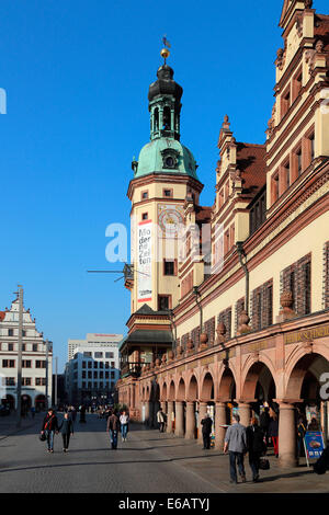 Leipziger Marktplatz Altes Rathaus Stockfoto