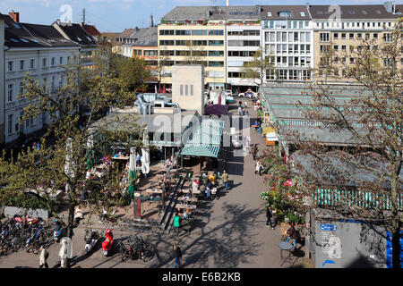 Düsseldorfer Altstadt Carlsplatz Markt Stockfoto