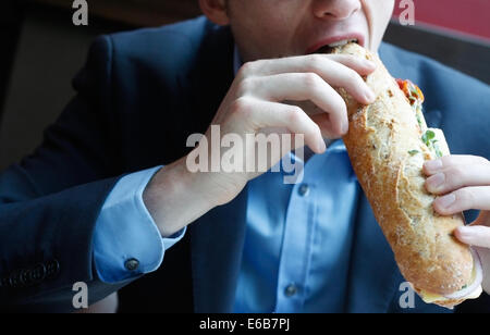 Essen, sandwich, beißen Stockfoto