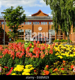 Ashfield Bezirksrat Büro, Kirkby-In-Ashfield, Nottinghamshire, England. 21. Juli 2014. Stockfoto