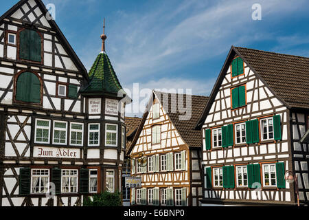 Fachwerkhäuser, Schiltach, Kinzigtal, Schwarzwald, Baden-Württemberg, Deutschland Stockfoto