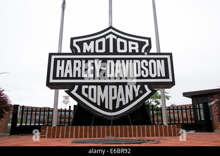 Der Hauptsitz von Harley-Davidson Inc. in Milwaukee, Wisconsin. Stockfoto