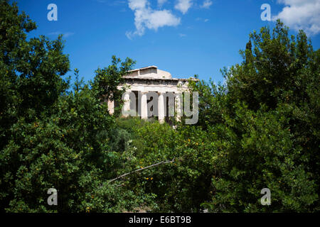 Tempel des Hephaistos in der Agora von Athen, Athen, Griechenland. Stockfoto