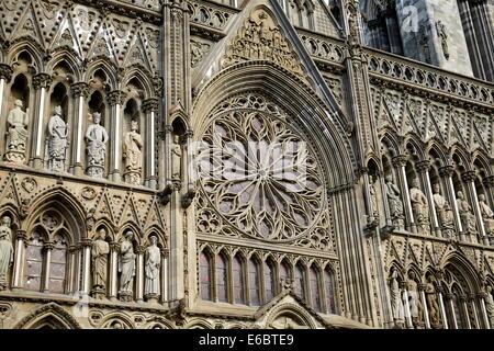 Ornamente auf Nidaros Kathedrale in Trondheim, Norwegen Stockfoto
