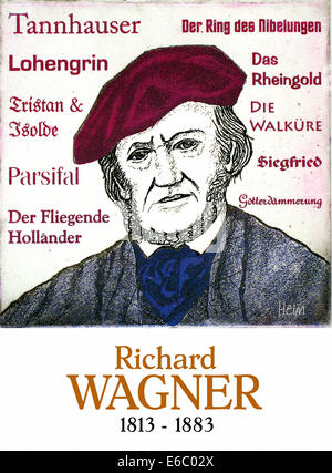 Richard Wagner, Portrait, deutscher Komponist, 1813-1883 Stockfoto