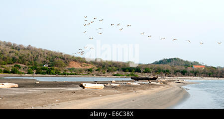 Wunderschöne Küstenlandschaft mit kontinuierlichen Strecke von Sand und Meer für Meilen. In der Nähe von Cartagena, Kolumbien, Südamerika Stockfoto