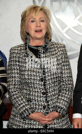 Ehemalige US Secretary Of State, Hillary Rodham Clinton, besuchte eine UN-Generalsekretär General Ban Ki-Moon am Sitz Vereinten Nationen in New York City.  Mitwirkende: Hillary Rodham Clinton wo: New York, New York, Vereinigte Staaten von Amerika bei: 4. Februar 2014 Stockfoto