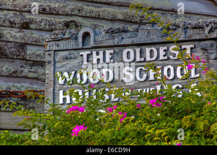 USA, Florida, St. Augustine, die älteste Holz Schulhaus in Amerika. Stockfoto