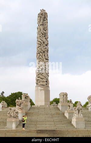 Vigeland Skulpturenpark, Touristenanlage, Oslo, Norwegen Stockfoto