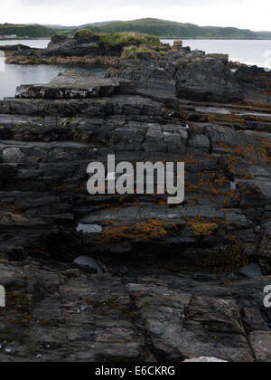 Schiefer Naturstein, Ellenabeich, Easdale, Isle of Seil, Schottland Stockfoto