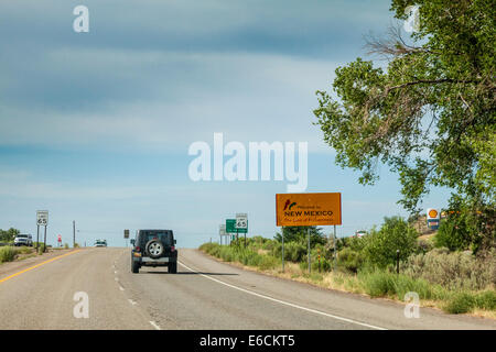 Willkommen Sie in New Mexico Schild an uns 550 Autobahn Stockfoto