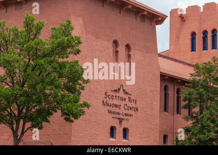 Scottish Rite Freimaurerzentrum in Santa Fe, New Mexico. Stockfoto