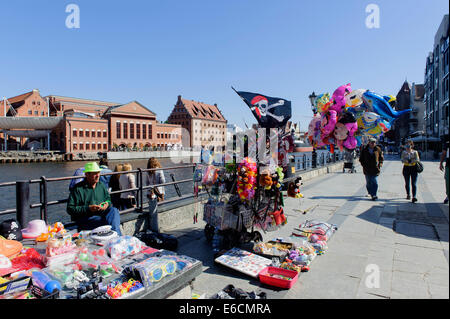 Uferpromenade am Fluss Mottlau in Danzig, Polen, Europa Stockfoto