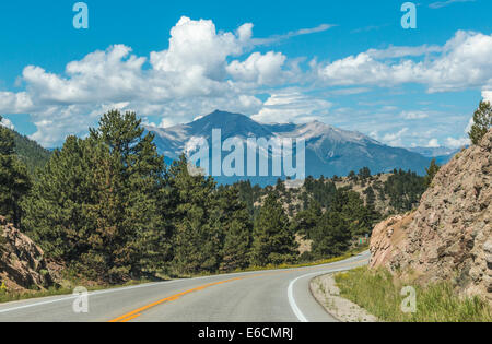 Blick vom US 24 in der Nähe von Buena Vista, Colorado. Stockfoto