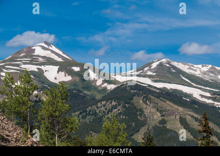 Blick vom Boreas Pass Road in der Nähe von Breckenridge, Colorado. Höhe am Gipfel ist 11, 482 Feet - entlang der kontinentalen Wasserscheide. Stockfoto