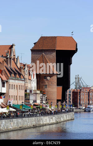 City gate Brama Zuraw nad Mottlau in Danzig, Polen, Europa Stockfoto