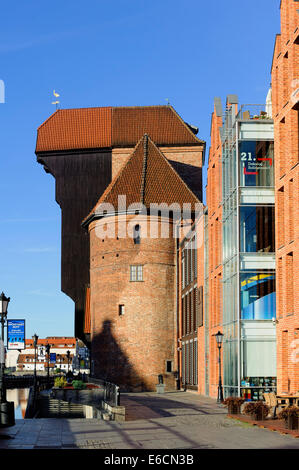 City gate Brama Zuraw nad Mottlau in Danzig, Polen, Europa Stockfoto