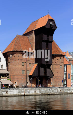 City gate Brama Zuraw nad Mottlau in Danzig, Polen, Europa Stockfoto