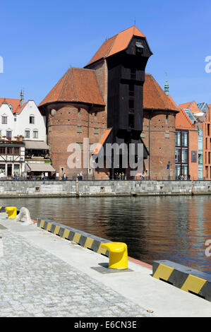 City gate Brama Zuraw nad Mottlau in Danzig, Polen, Europa Stockfoto