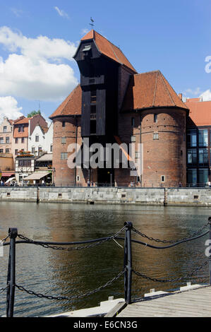 City gate Brama Zuraw nad Mottlau in Danzig, Polen, Europa Stockfoto