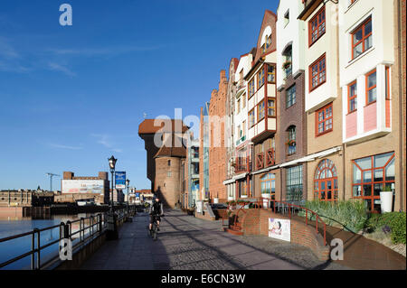 City gate Brama Zuraw nad Mottlau in Danzig, Polen, Europa Stockfoto